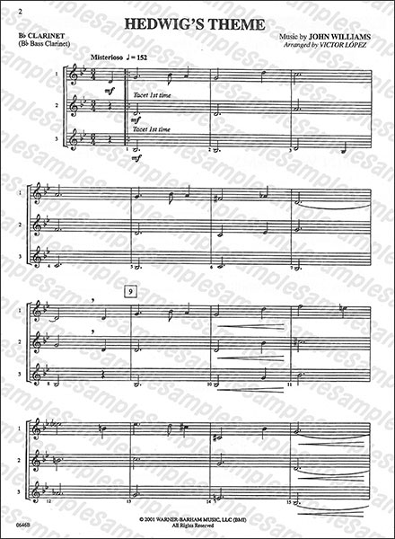 Alfred:「ハリー・ポッターと賢者の石」三重奏曲集(クラリネット