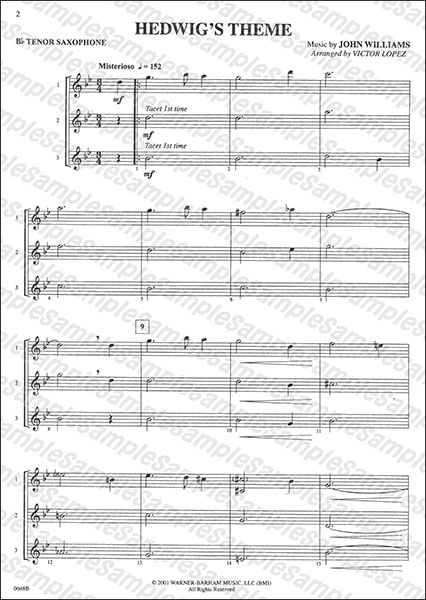 Alfred:「ハリー・ポッターと賢者の石」三重奏曲集(テナー