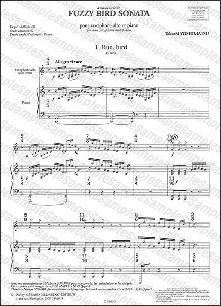 激安ショップ 食品 Gerard Billaudot Editeur:吉松隆/ファジー・バード・ソナタ 楽器別
