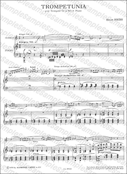 Alphonse Leduc:ブートリー/トランペチュニア/【1617919】/AL21648