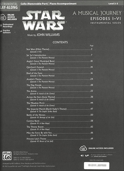Alfred:スター・ウォーズ(エピソード1-6) / 器楽ソロ(チェロ