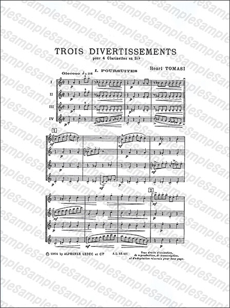 Alphonse Leduc:トマジ/3つのディヴェルティメント/【1032239