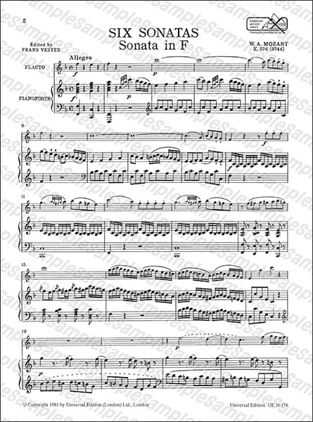 Universal Edition:モーツァルト/6つのソナタ 第1巻/【1061611