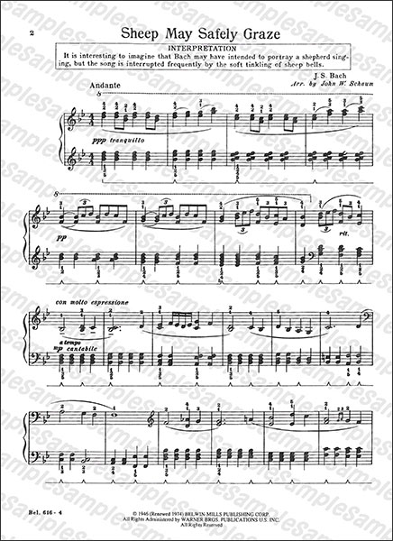 Alfred:J.S. バッハ/羊は安らかに草を食み/【34541】/00-PA00616