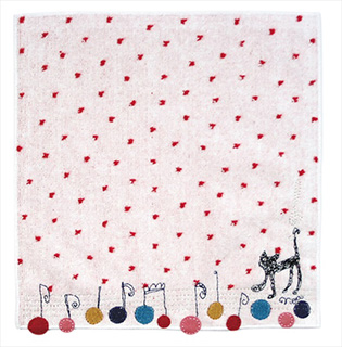 ノアファミリー:K29R 音符キャットタオルハンカチ/【52】 サイズ:横230