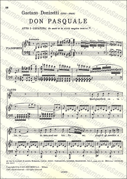 RICORDI:オペラ・アリア名曲集 第1巻(ソプラノ・レッジェーロ