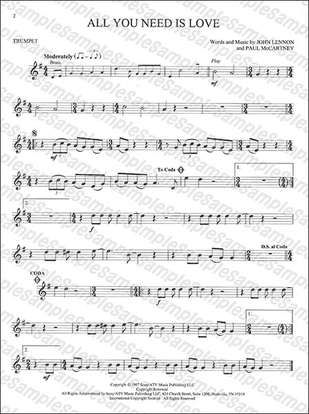 Hal Leonard:ザ・ビートルズ/トランペット・ソロ(オーディオ・アクセス