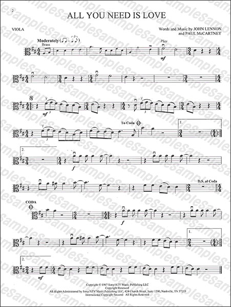 Hal Leonard:ザ・ビートルズ/ヴィオラ・ソロ(オーディオ・アクセス