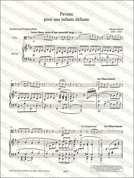 SCHOTT:ラヴェル/亡き王女のためのパヴァーヌ 【Viola&Piano