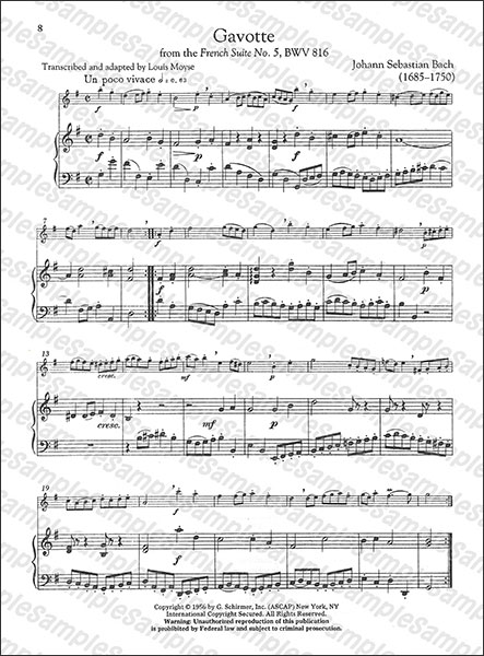 G. Schirmer:フルート曲集(初~中級)(模範演奏・ピアノ伴奏音源へ