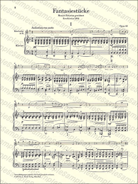 HENLE:ガーデ/幻想的小品 作品43 【Clarinet&Piano】/【2125437