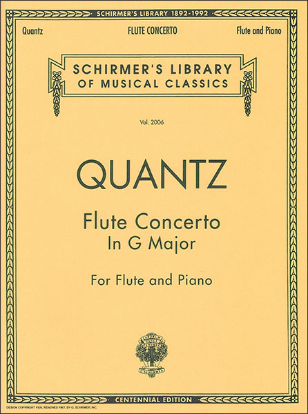 G. Schirmer:クヴァンツ/フルート協奏曲 ト長調/【83127】/50482222