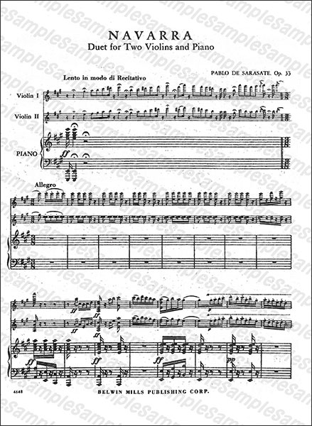 Edwin.F.Kalmus:サラサーテ/ナヴァラ 作品33/【211409】/K04648