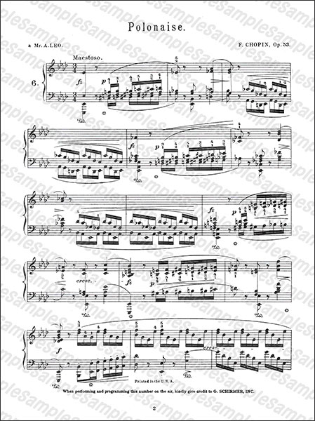 G. Schirmer:ショパン/英雄ポロネーズ 変イ長調 作品53 第6番/【79155