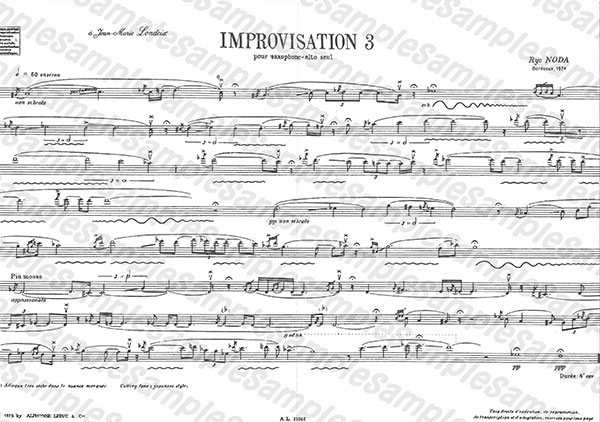 Alphonse Leduc:野田燎/即興曲 第2番&第3番/【558077】/AL25302