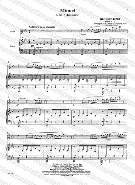 Carl Fischer:ビゼー/メヌエット (「アルルの女 第2組曲」より