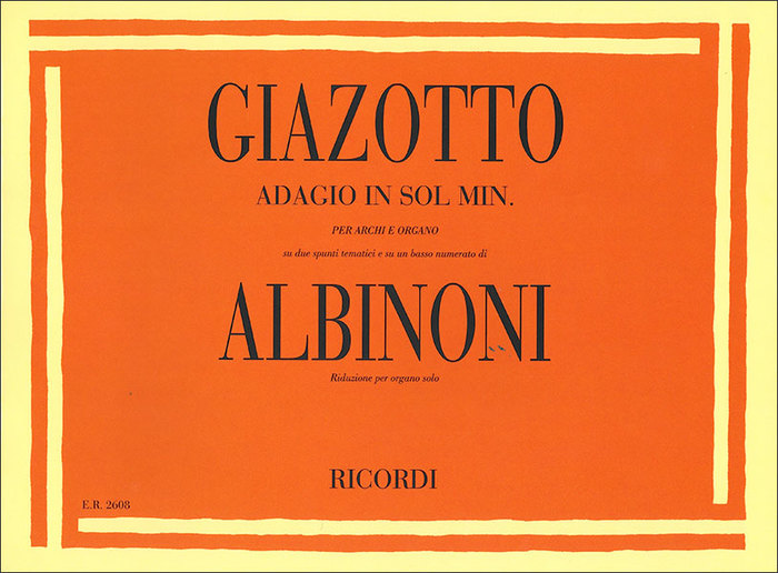 RICORDI:アルビノーニ、ジャゾット/アダージョ ト短調/【77462