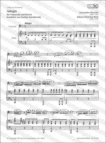 Universal Edition:マルチェロ、J.S. バッハ/アダージョ/【585946