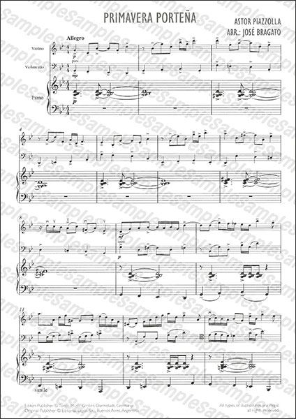 Tonos:ピアソラ/ブエノスアイレスの春/【1092323】/TNS20036/ピアノ3