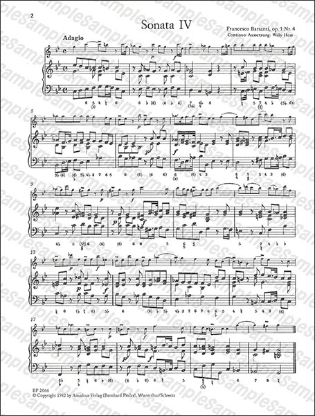 Amadeus:バルサンティ/リコーダーと通奏低音のための6つのソナタ
