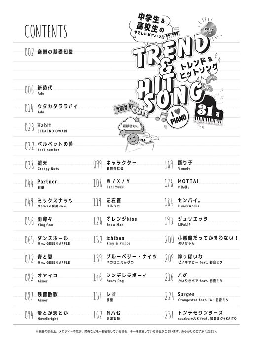 シンコー・ミュージック:トレンド&ヒットソング31選/04146