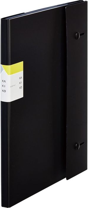 キングジム:クリアーファイル カキコ ジャバラタイプ 24ポケット/黒