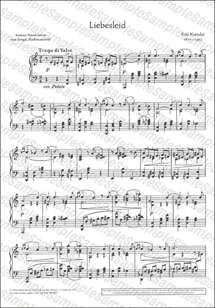 SCHOTT:クライスラー/ラフマニノフ/愛の悲しみ/【690722】/ED1758