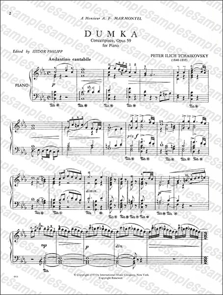 International Music Company:チャイコフスキー/ドゥムカ 作品59
