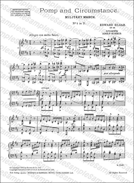 Boosey&Hawkes:エルガー/威風堂々 第1番・第4番 【Piano Solo