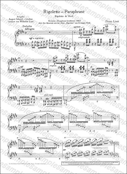 SCHOTT:リスト/リゴレット・パラフレーズ/【252998】/ED06810/49008889