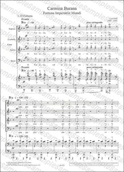 カルミナ　ブラーナ（オルフ作曲）楽譜 カルミナ・ブラーナ（ヴォーカル・スコア）／カール・オルフ／SW