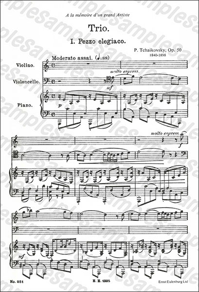 Eulenburg:チャイコフスキー/偉大な芸術家の思い出に (ピアノ